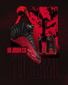 INEVITABLE The year was 1997. Before a pivotal Game 5 of the Finals, MJ encountered an unexpected adversary. But it didn’t matter anyway; it didn’t hinder him in the slightest way. In what he would later consider the most difficult thing he’d ever done, an exhausted Mike suited up wearing a daunting black and red pair of AJ 12s, sending a strong statement that he was out for blood. 38 with a flu, and he took home the W. Just another legendary story added to his collection of heroic moments. A pe