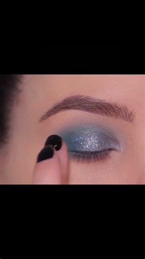 Sky blue gillter eye makeup #‪@GhazalGlam-t1c‬ #shorts