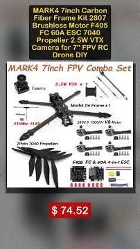 MARK4 7inch Carbon Fiber Frame Kit 2807 Brushless Motor F405... 😲 #Shorts