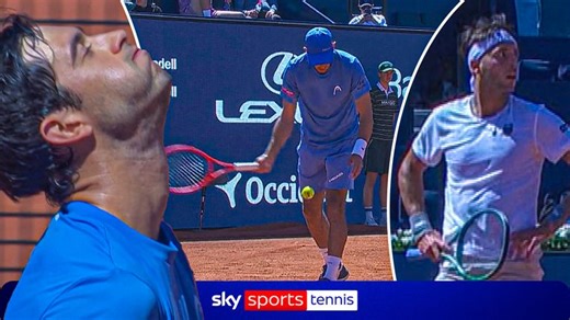 Nuno Borges hits underarm serve on match point to beat Tomas Martin Etcheverry in Barcelona