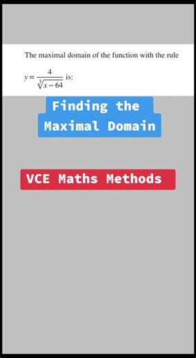 Finding the Maximal Domain in VCE Maths Methods