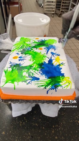 Paint splatter cake😁 #cake #cakedecorating #howto #satisfying #music #millennial #fyp #foryou