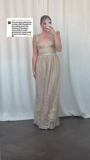 Gorgeous Champagne Maxi Dress for Prom - Hello Molly Try On