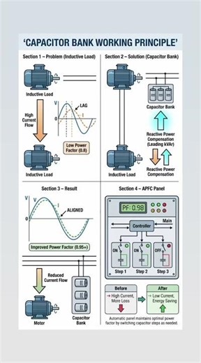 Capacitor Bank Working Principle #shortsfeed #pablic #electrical #itiexam #isro #electrician