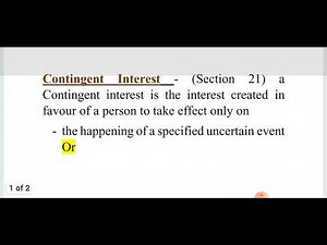 Vested and Contingent Interest under TPA, 1882