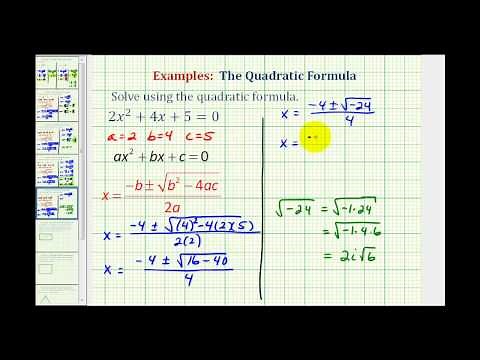 Ex: Quadratic Formula - Complex Solutions