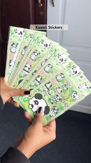 Cutest Kawaii Sticker Set 🌷✨🎀#cute #kawaii #stickers #sticker #panda #cuteanimals #stationery