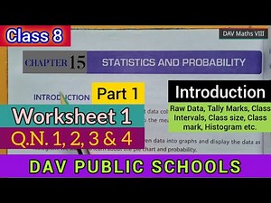 DAV class 8 maths chapter 15 Statistics and Probability worksheet 1 Q.N. 1, 2, 3 & 4