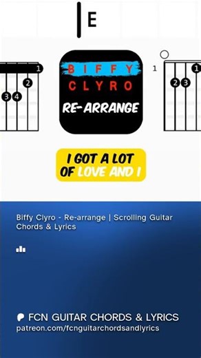 Biffy Clyro - Re arrange | Scrolling Guitar Chords & Lyrics #rock #music #guitarchords #guitar