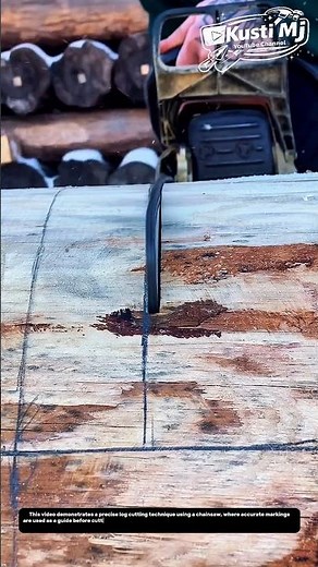 Precision Log Cutting Technique with Chainsaw | Accurate Wood Marking Process.