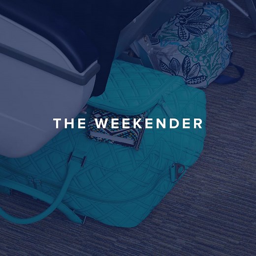 Just a few reasons why The Weekender is our favorite carry-on. Not pictured: the padded shoulder strap allowing you to fill your hands with your phone and extra hot chai latté. Shop The Weekender now: http://bit.ly/2prMDO5 | Vera Bradley
