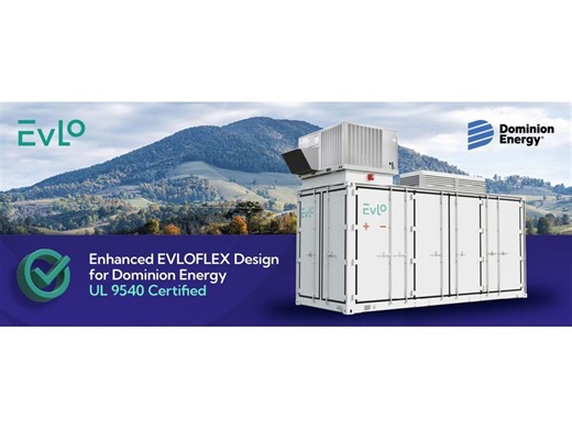 EVLO to Provide Dominion Energy With Safety Enhanced Energy Storage Systems