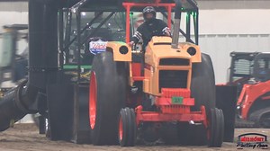 Case 1070 goes womp womp indoors!! #farmstock #tractorpulling | Farm Stock Tractor Pullers