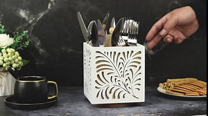 360° Rotating Kitchen Utensil Holder for Countertop, Wooden Utensil Organizer Cutlery Holder, Utensil Caddy Utensil Crock, Silverware Flatware Organizer for Spoons, Knives, Forks, 5.5" x 6.3"