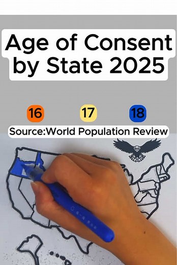 Age of consent by state 2025#consent #state #mapdrawing | us states map