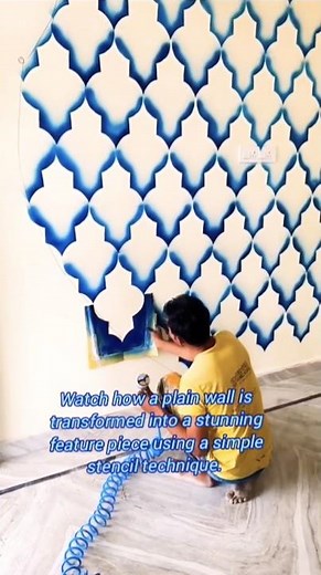 ​Amazing DIY Wall Painting with Stencils