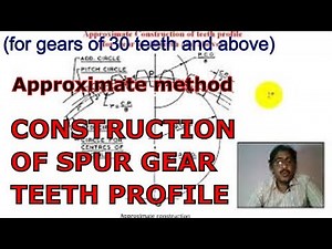CONSTRUCTION OF SPUR GEAR TEETH PROFILE | Approximate method | for gears of 30 teeth and above