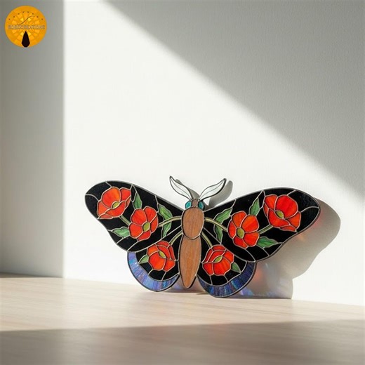 BBT 12 Butterfly Stained Glass Pattern With Floral Wings, Nature Suncatcher Design, Digital Download - Etsy