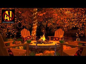 FALL BONFIRE NIGHT SOUNDS 🍂 Autumn Evening Sounds w/ Toggle Option for Crickets!