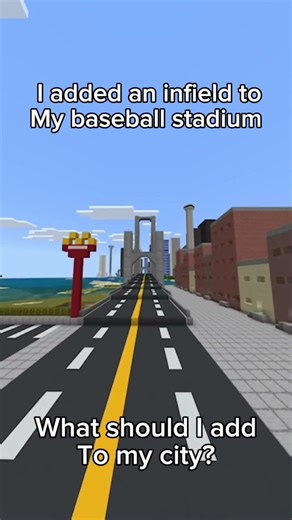 I added an infield to my Minecraft city’s baseball stadium #minecraft #minecraftcity #shorts