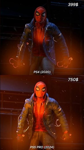 MARVEL'S SPIDER-MAN MILES MORALES PS5 PRO VS PS4 Graphics Comparison #spiderman #ps5pro #shorts