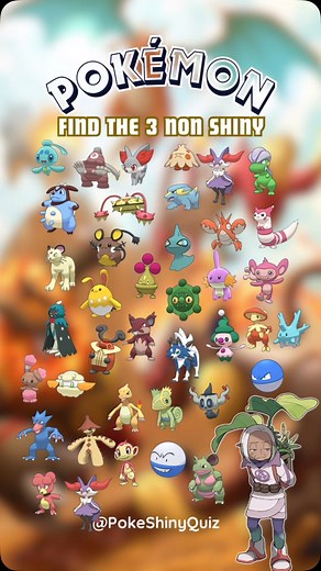 5.9K views · 68 reactions | Find the 3 non Shiny Pokemon #shinypokemon | Pokeshiny Quiz | Facebook