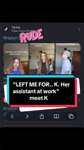 Edit: this is in fact the infamous K that A left Erin for. K now identified as Kristyn.. her sister has entered the chat to confirm. Find her at @Amanda_Whitley If you haven’t been watching Erin’s 17-part series on her breakup, you need to catch up. But could this be the infamous K?!?! @Erin Iveson for the full series. #eriniveson #teamerin #wlwbreakup #foundk #teamerin