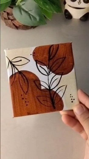 Easy Brown & Cream Boho Mini Canvas Painting 🤎#bohopainting #painting #diy #explorepage