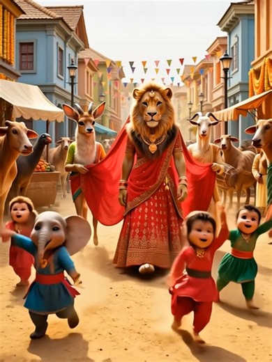 Donkey wedding with lioness#viral #trending #pathan #song #dance #wedding #attan