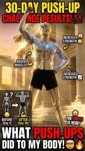“30 Days of Push-Ups… This Transformation Will Shock You 💀🔥” #facts #humanskull #science