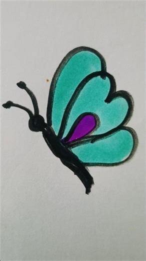 Easy butterfly drawing colour😱😮🍎🦋❤️