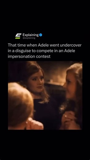 Explaining on Instagram: "Follow (us) @Explaining to Learn something NEW every day 🧠💫 That time Adele went completely undercover to compete in an Adele impersonation contest. In 2015, Adele teamed up with the BBC and entered a look alike competition in London while disguised as a contestant named Jenny. She wore prosthetics, a different nose, heavier makeup, and even changed her mannerisms to blend in. As she chatted nervously with the other contestants, no one suspected they wer