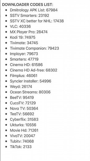 Firestick downloader codes