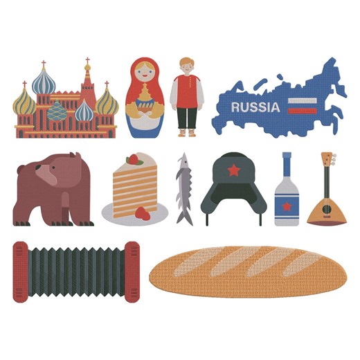 Russia Embroidery Bundle, Russian Culture Icons Machine Embroidery Set of 12 - Etsy