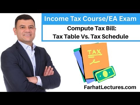 Compute Tax Liability using Tables and Schedules | Income Tax Course | EA Exam