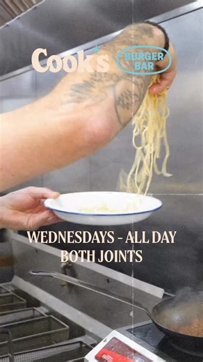 18 reactions · 3 comments |  Just like Chef David’s Grandma used to make!  Every Wednesday at both joints, we’re dishing out endless bowls of spaghetti, smothered in our signature beef bolognese, served with garlic rolls! #AYCE | Cook’s Burger Bar | Facebook