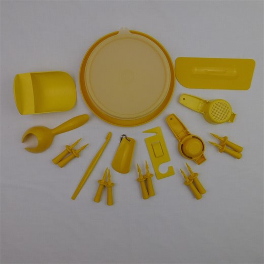 Vintage Yellow Tupperware Kitchen Gadget Lot New Unused Bowl Corn Holders Tools Retro Plastic Collection, Mid Century 1970s Decor - Etsy