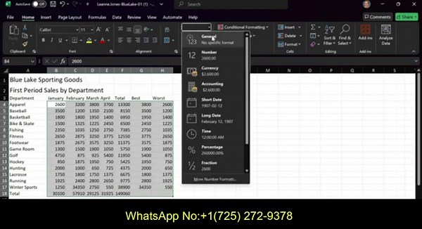 Excel 2021 In Practice - Ch 1 Independent Project 1-4 Blue Lake | SIMNET