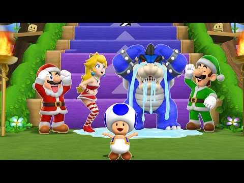 Mario Party 9 Step It Up - Mario Santa VS Peach VS Dark Bowser VS Luigi (Master CPU)