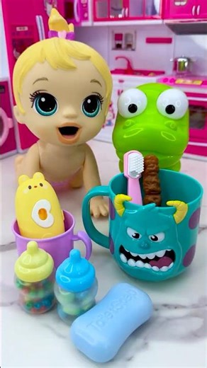 Satisfying With Unboxing Doll Toothbrush Toys, ASMR Video #shorts