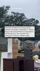 9.9K views · 55 reactions | Hundreds of thousands of Tampa Bay residents could receive evacuation orders on Monday as newly formed Hurricane Milton is expected to turn into a life-threatening storm. The storm has already triggered an “unprecedented” debris removal effort in the area, with dump sites open 24 hours and Florida National Guard members helping clear debris, Gov. Ron DeSantis said. Follow live updates: https://trib.al/oxWIBIV | Tampa Bay Times | Facebook