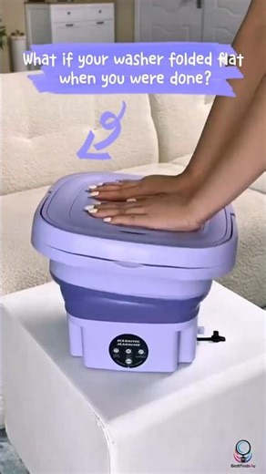 A Washing Machine You Can FOLD?! 😳 | Genius Portable Laundry Gadget #shorts