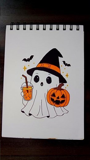 DIY Halloween Ghost Drawing #halloween #diy