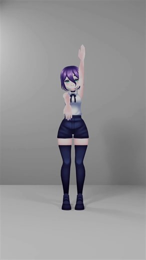 Reze Dance Animation Model and Rig in Blender