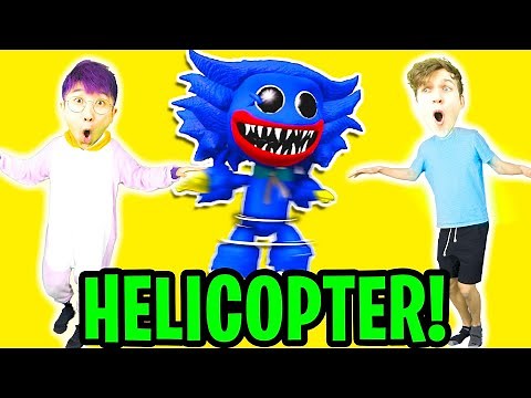 HELICOPTER HELICOPTER MEME 😂 (LANKYBOX TikTok Challenge in REAL LIFE ft. HUGGY WUGGY + KISSY MISSY)