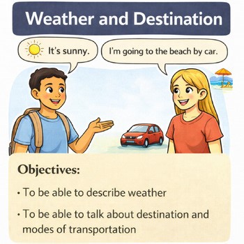 ESL Weather, Destinations & Transportation Lesson: Going To & Present Continuous