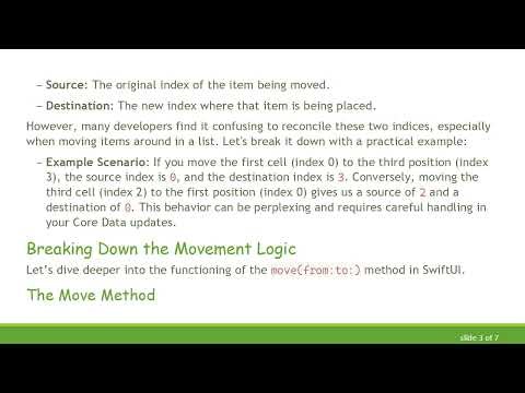 How to Move List Cells in SwiftUI and Sync with Core Data