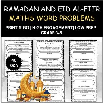 Ramadan & Eid Math Activities | Word Problems for Grades 3–8 | Multicultural