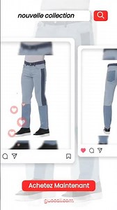 Casual Men Jeans – Mid-Rise Colorblock