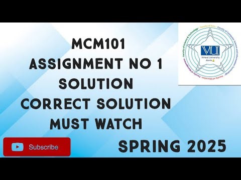 MCM101 Assignment No 1 Solution Spring 2025 | mcm101 assignment 1 solution 2025| mcm101 assignment 1
